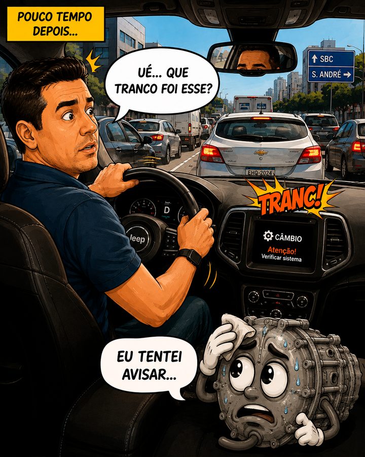 Parte 2: pouco tempo depois, o câmbio dá um tranco no trânsito